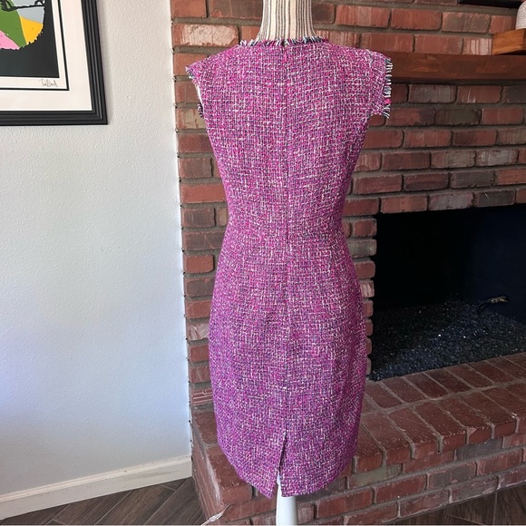 J. Crew Resume Dress in Autumn Tweed Pink Sz 6 - Picture 11 of 13